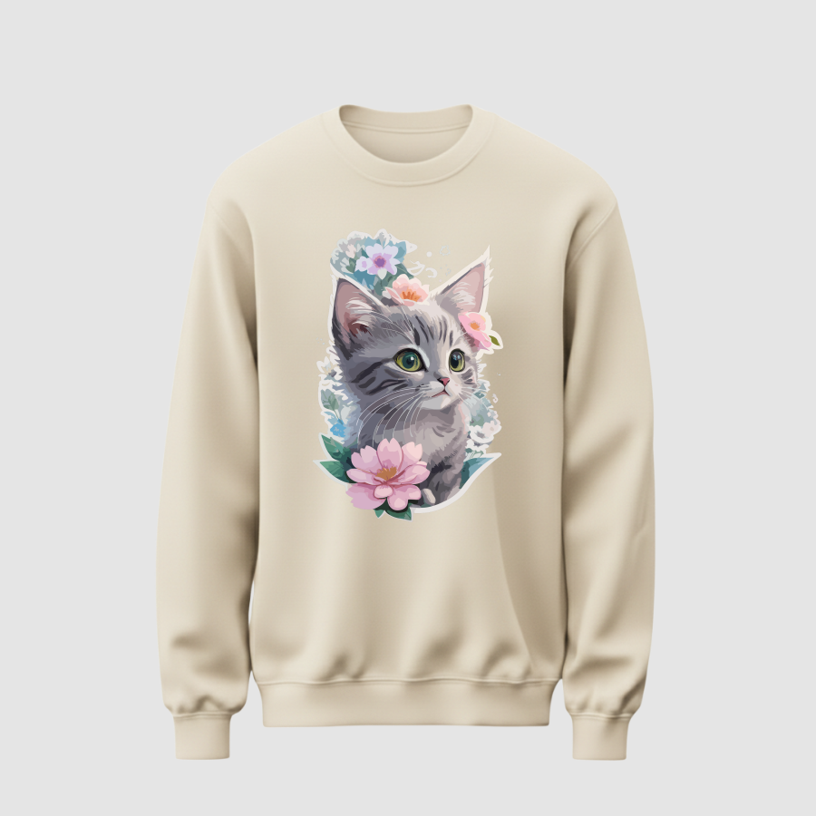 Ekru Sweatshirt Erkek